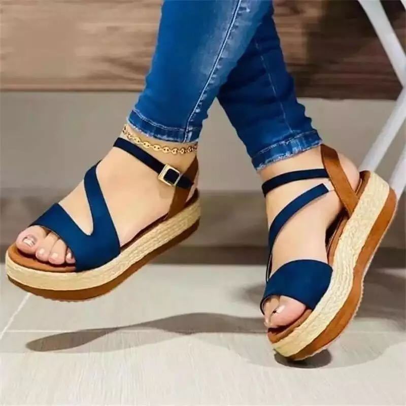 Platform Sandals Hollow Buckle Women's Shoes See size chart under “more details”