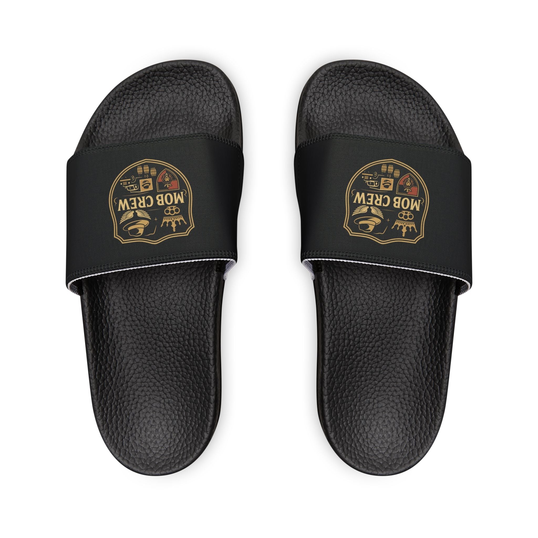 Mob Crew Men’s Crew Logo Slide Sandals Removable-Strap Pool & Casual Slides