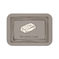 René Magritte 'Ceci n'est pas un savon' Bath Mat, Light GREY  | Surrealist Humor Decor