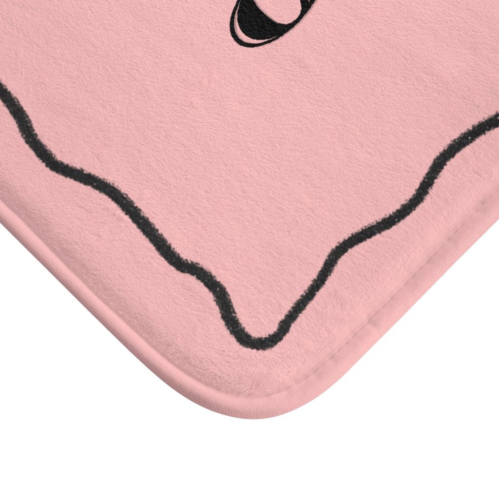 OUI Pink Bath Mat — Feminine French Bathroom Rug
