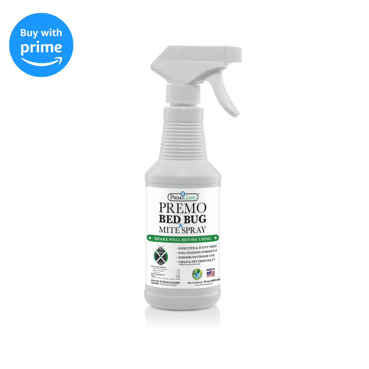 Bed Bug & Mite Killer Spray | Natural & Non-Toxic | Premo Guard