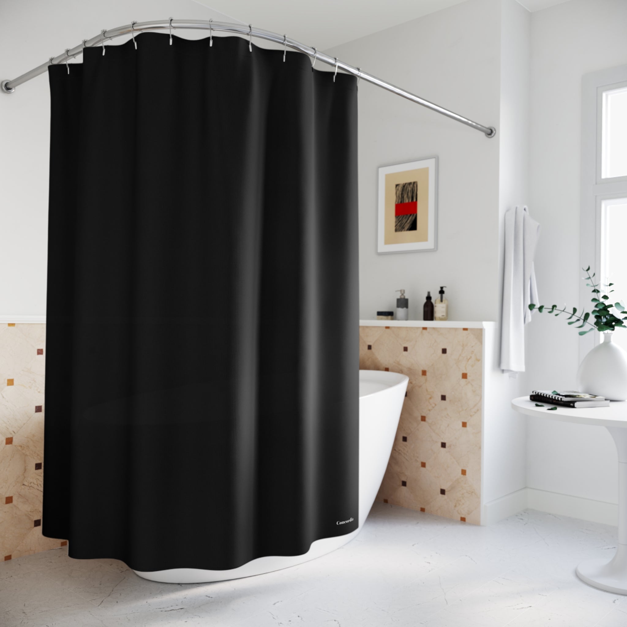 Elegant Black Shower Curtain for a Modern Bathroom Decor
