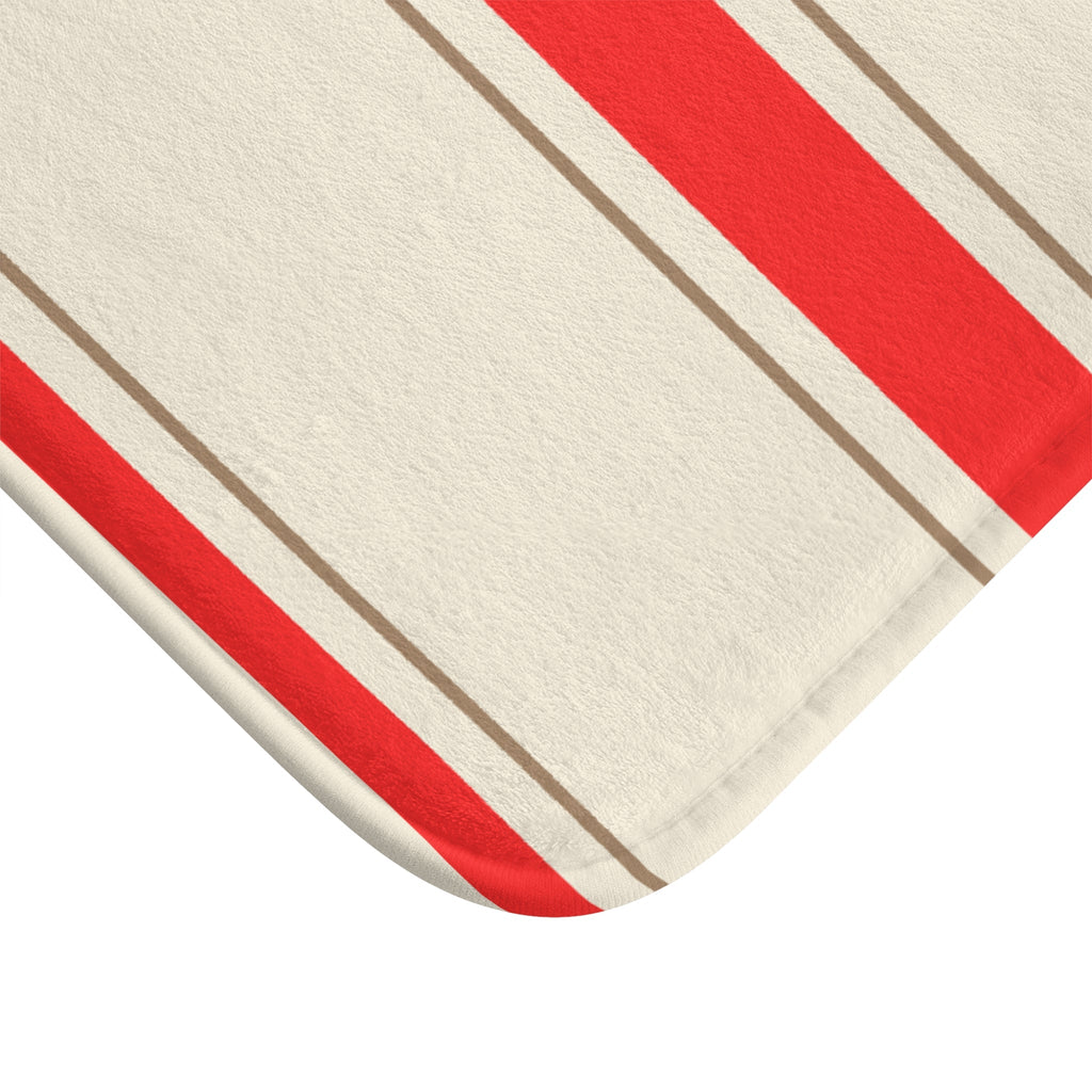 Le Bain Classic Striped Bath Mat, RED  | Parisian Bathroom Decor