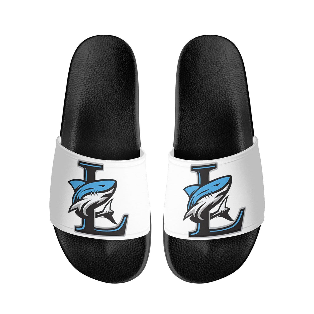 LCC Mens PVC Black and White House Slides/Sandals/Bathroom Slippers