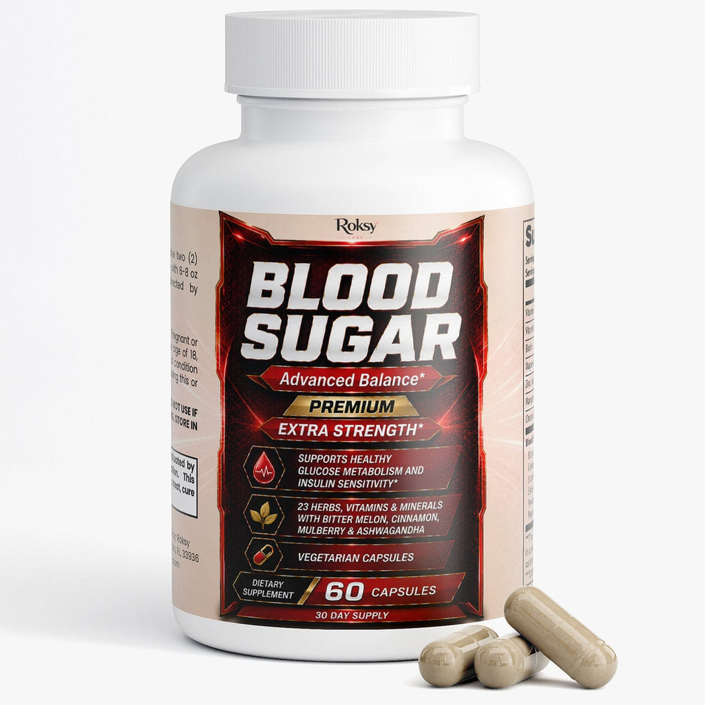 Blood Sugar by Roksy , Healthy Blood Sugar Support, Glucose Metabolism, 60 Caps