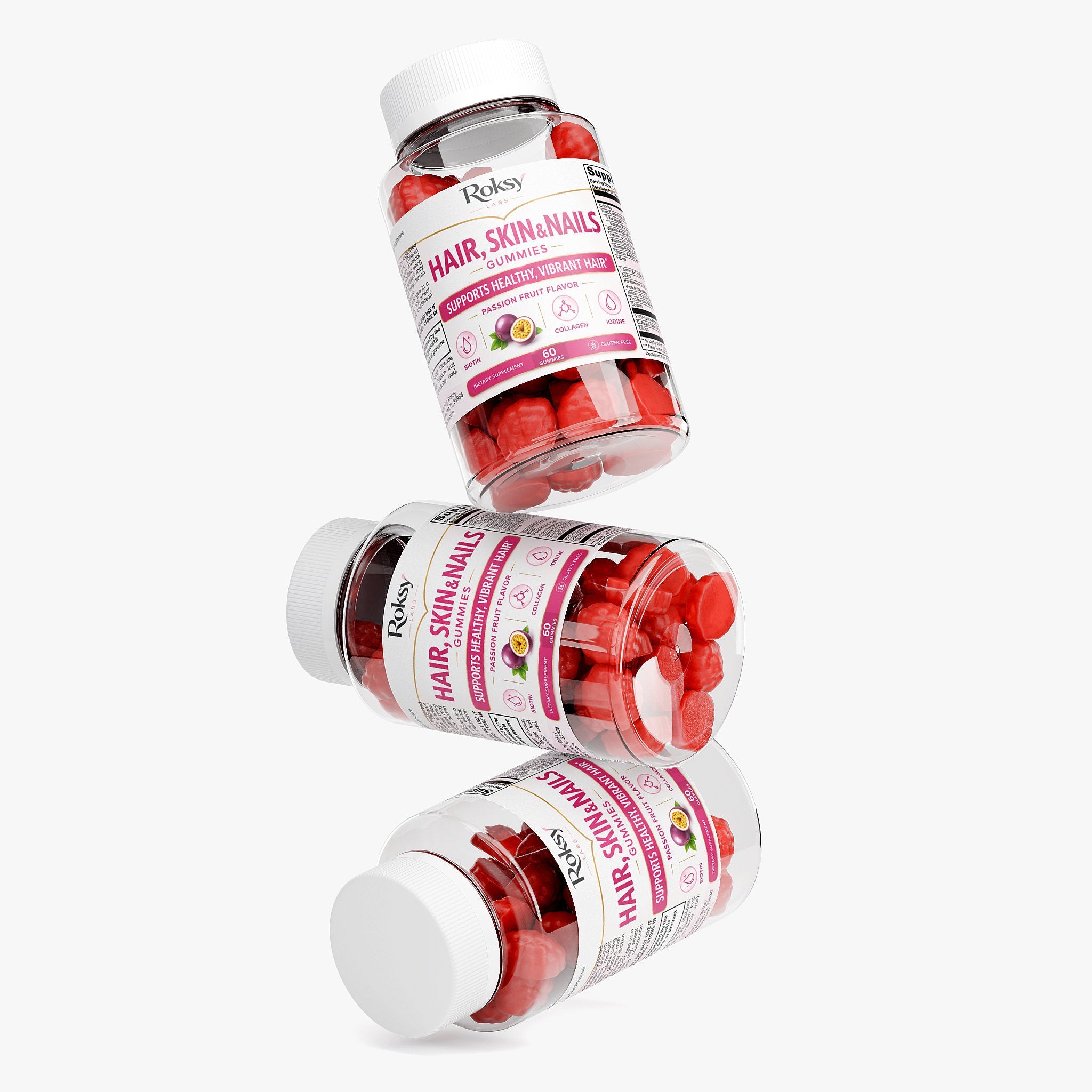 Premium Hair Skin & Nails Gummies - Collagen Supplements for Skin Health with Biotin 60ct