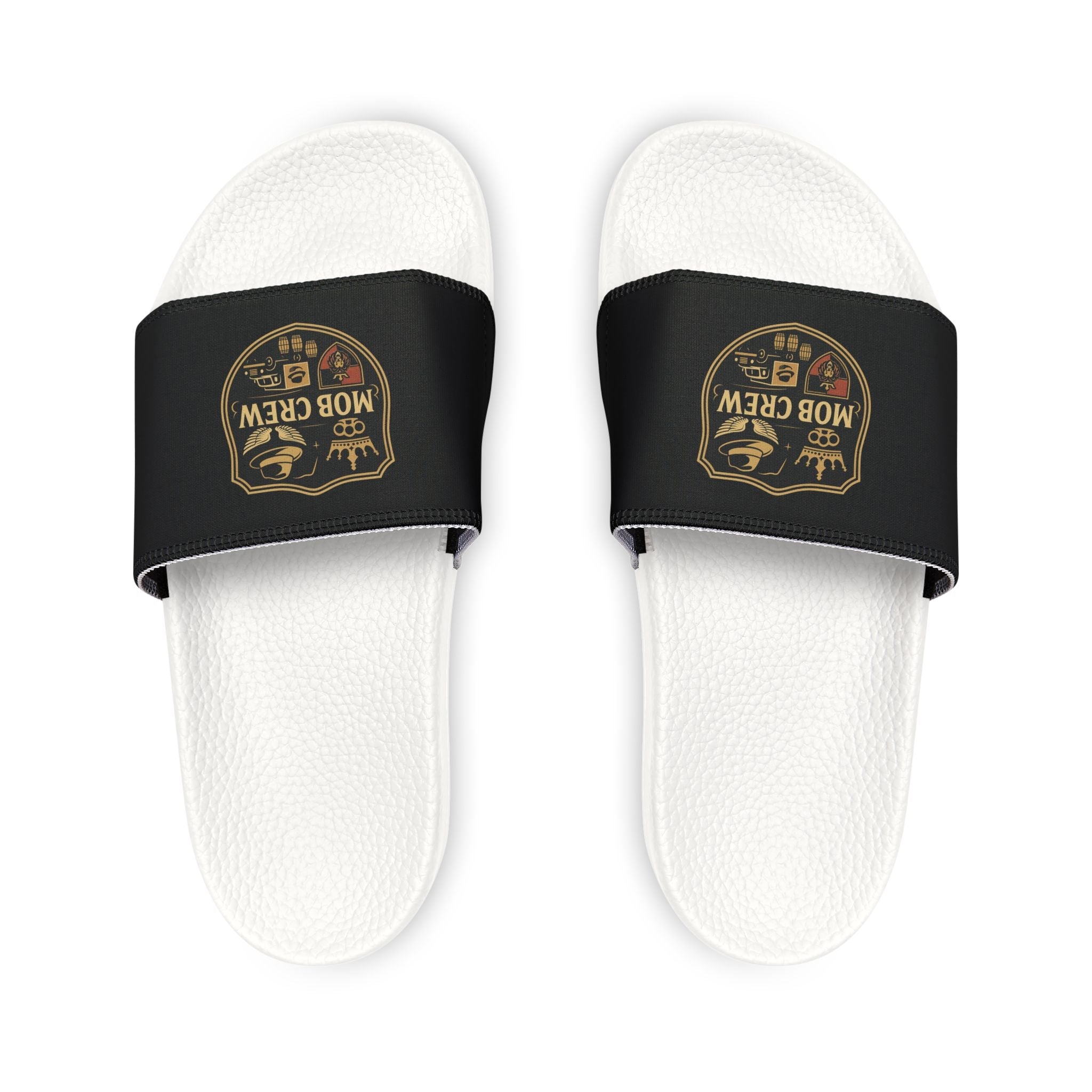 Mob Crew Men’s Crew Logo Slide Sandals Removable-Strap Pool & Casual Slides