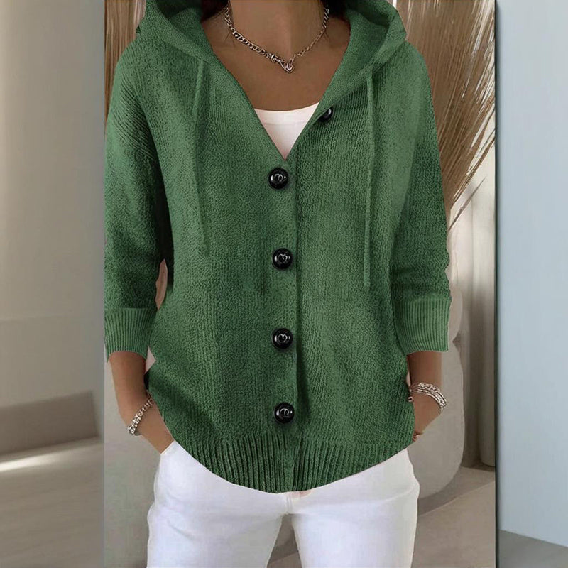 Women’s Button-Down Hoodie Cardigan Sweater Coat
