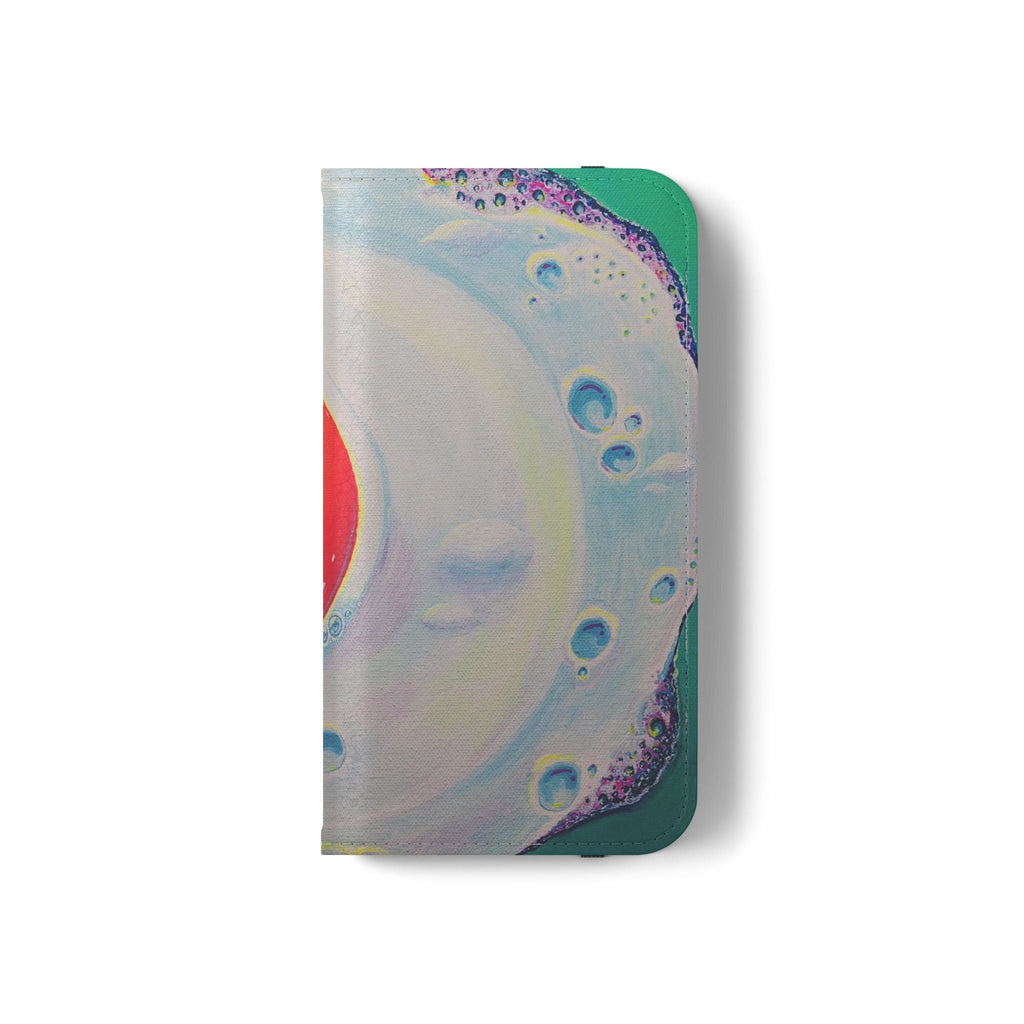 Neon Fried Egg Flip Phone Case – Wallet Cover with Card Slots