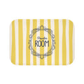 Cute Powder Room Bath Mat — Yellow Striped Decorative Bathroom Rug