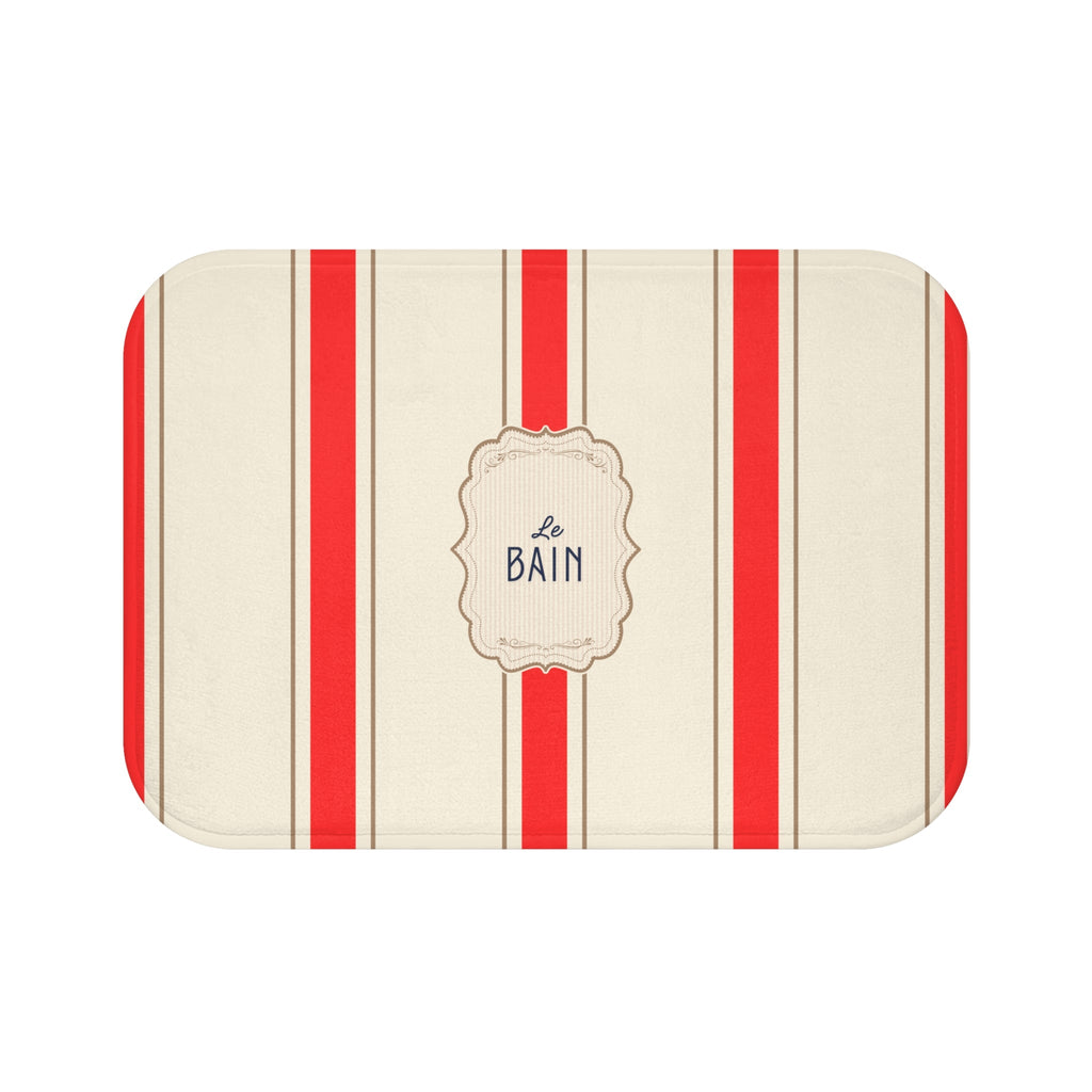 Le Bain Classic Striped Bath Mat, RED  | Parisian Bathroom Decor