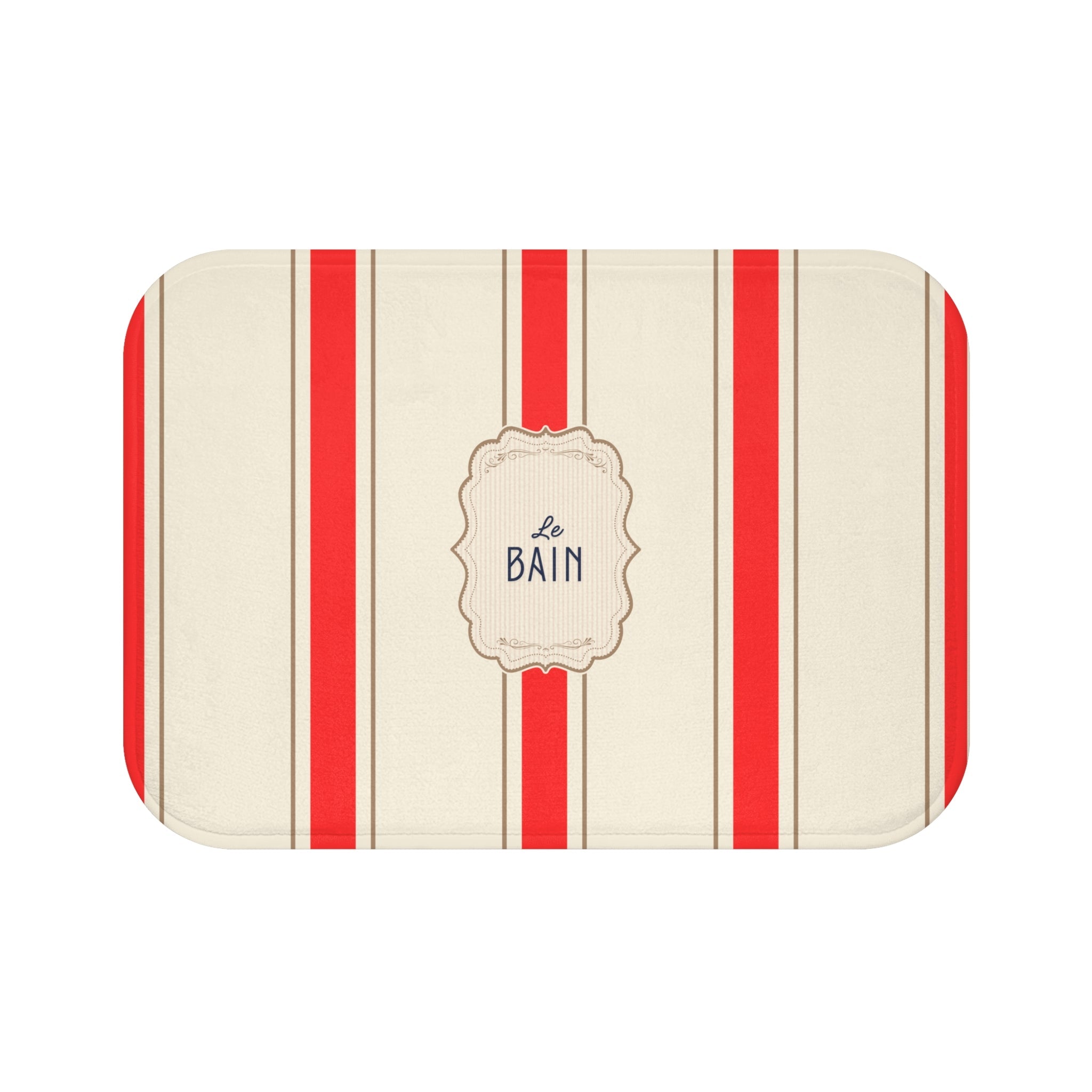 Le Bain Classic Striped Bath Mat, RED  | Parisian Bathroom Decor