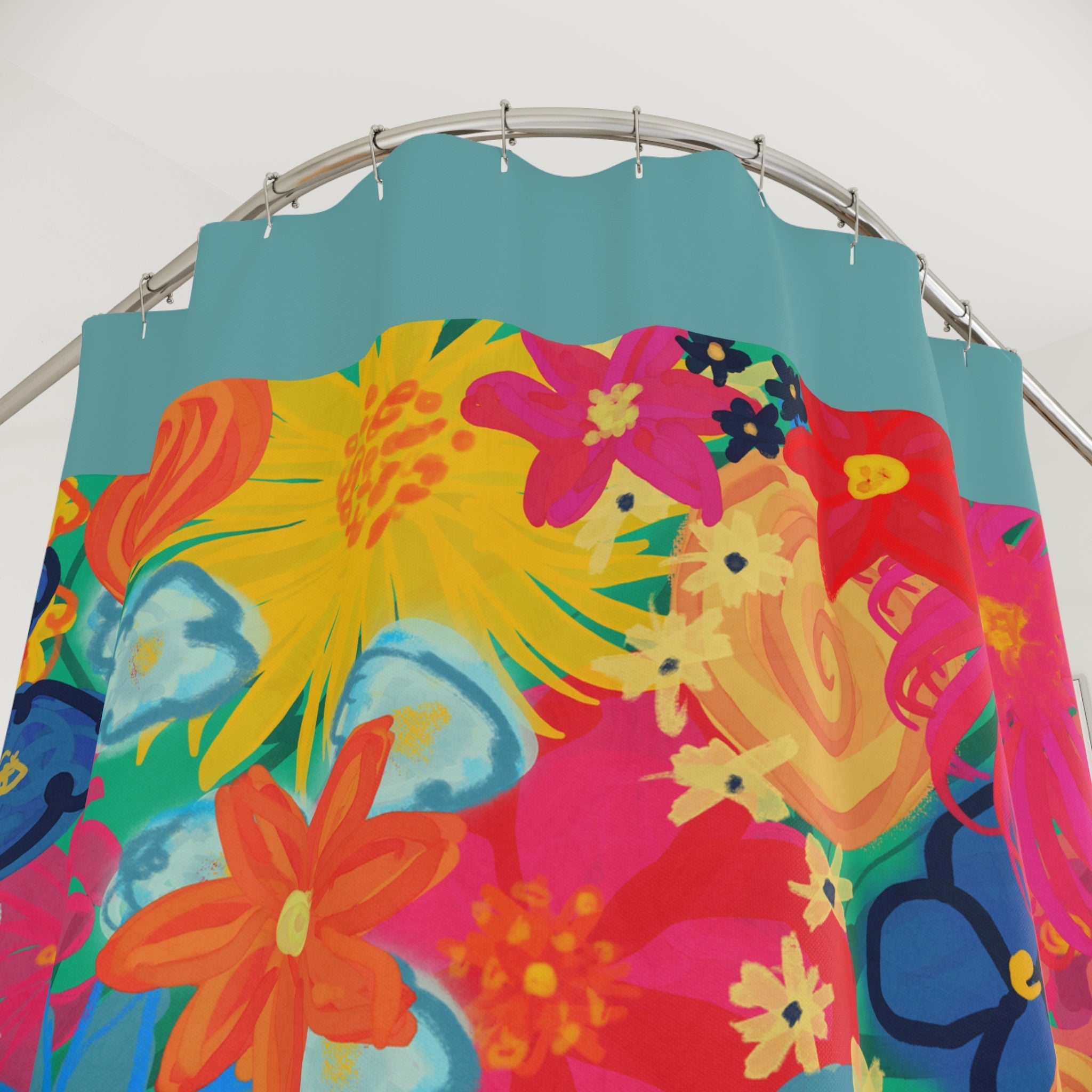Bespattered Facade Bold Florals Shower Curtain