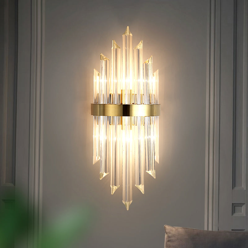 Alivia Elegance Meets Sparkling Brilliance: The Gold Crystal Wall Sconce (1-3 Lights)