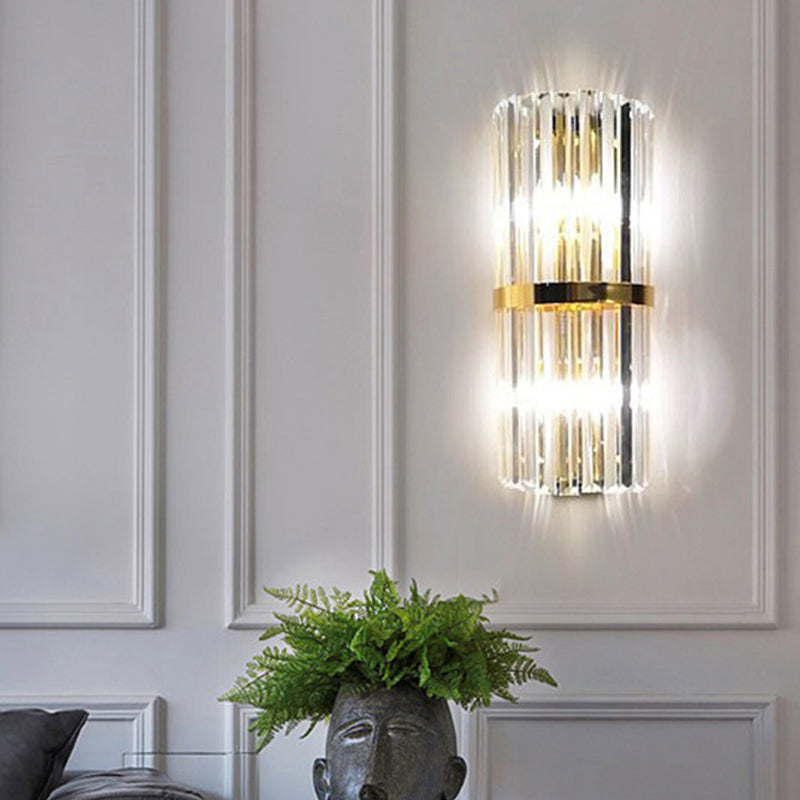 Alivia Elegance Meets Sparkling Brilliance: The Gold Crystal Wall Sconce (1-3 Lights)