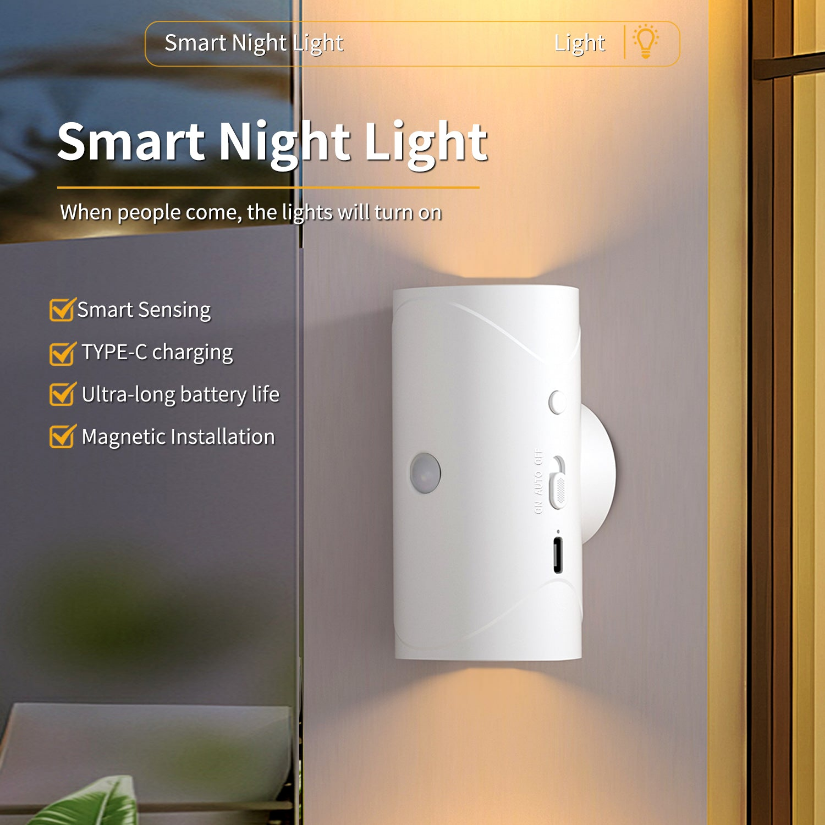 LED Wireless Wall Sconce with 7 Colors Changing, Motion Sensor Light Indoor,  Operated Wall Sconces for Bedroom Bedside Hallway Courtyard Doorway (White)