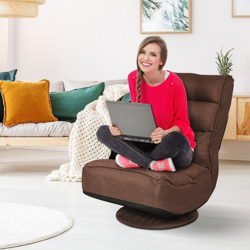 5-Position Folding Floor Gaming Chair