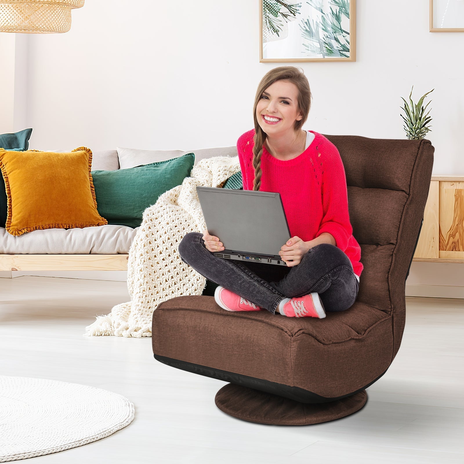 5-Position Folding Floor Gaming Chair