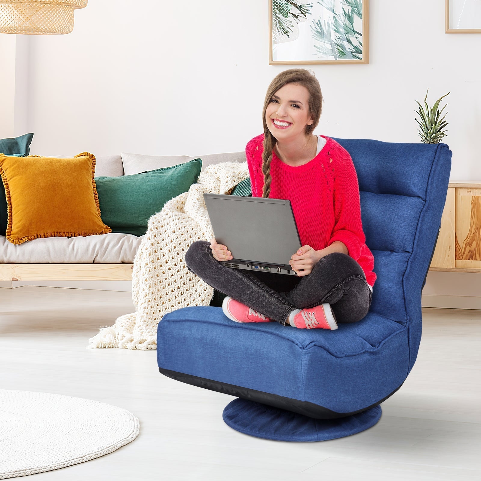 5-Position Folding Floor Gaming Chair