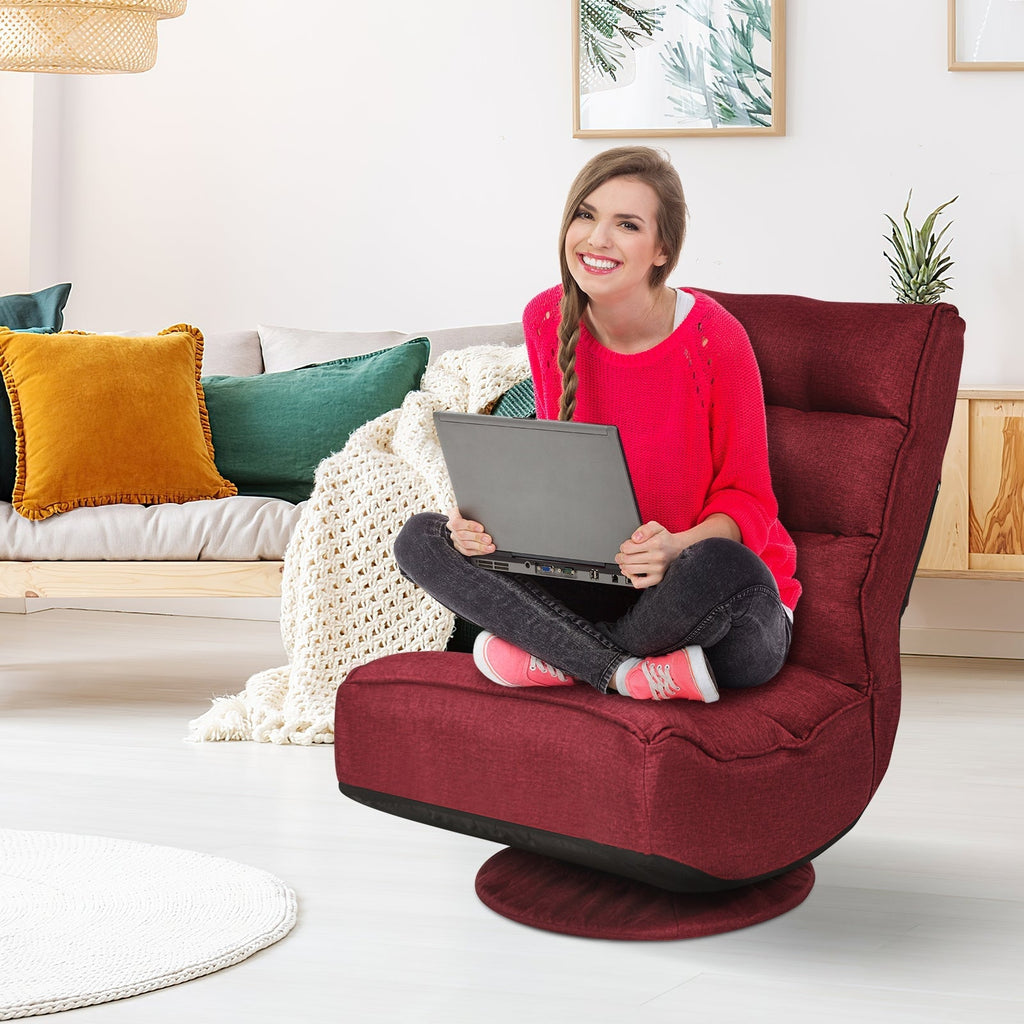5-Position Folding Floor Gaming Chair