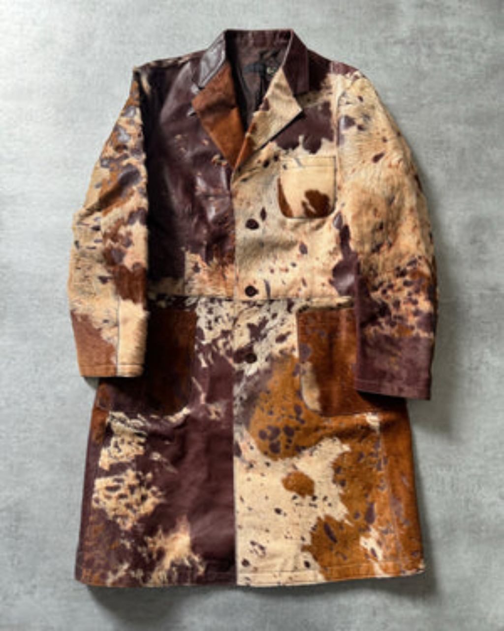 Cavalli Men’s Long Cowhide Pony Hair Coat – Genuine Hair-On Leather Trench