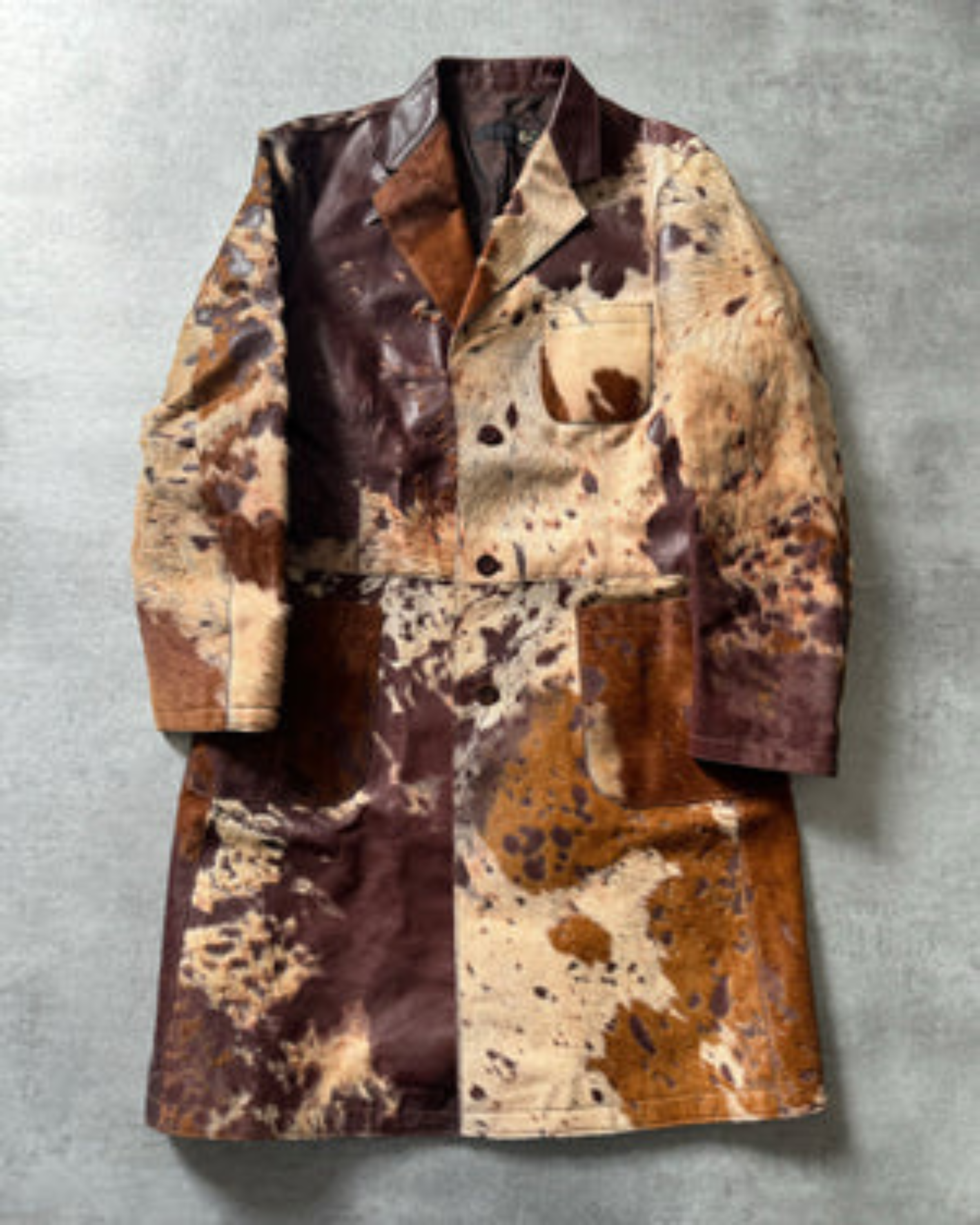 Cavalli Men’s Long Cowhide Pony Hair Coat – Genuine Hair-On Leather Trench