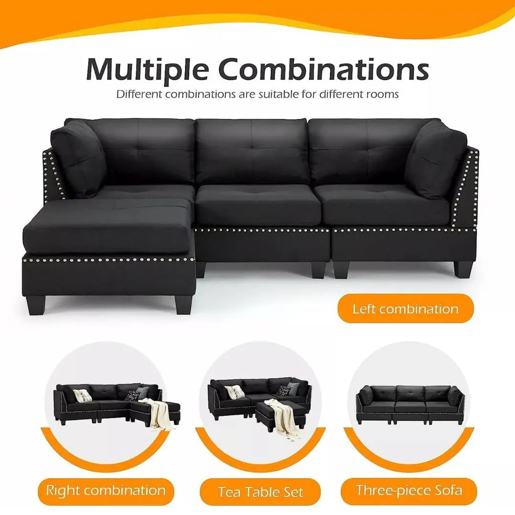 Minnie 3 Seater Corner Modular Sofa Couch