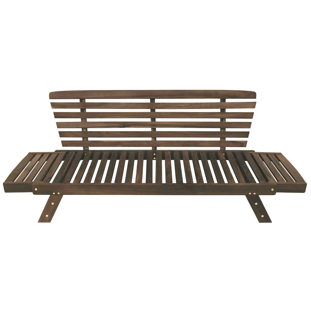 TOPMAX Outdoor Adjustable Patio Wooden Daybed Sofa Chaise Lounge with Cushions