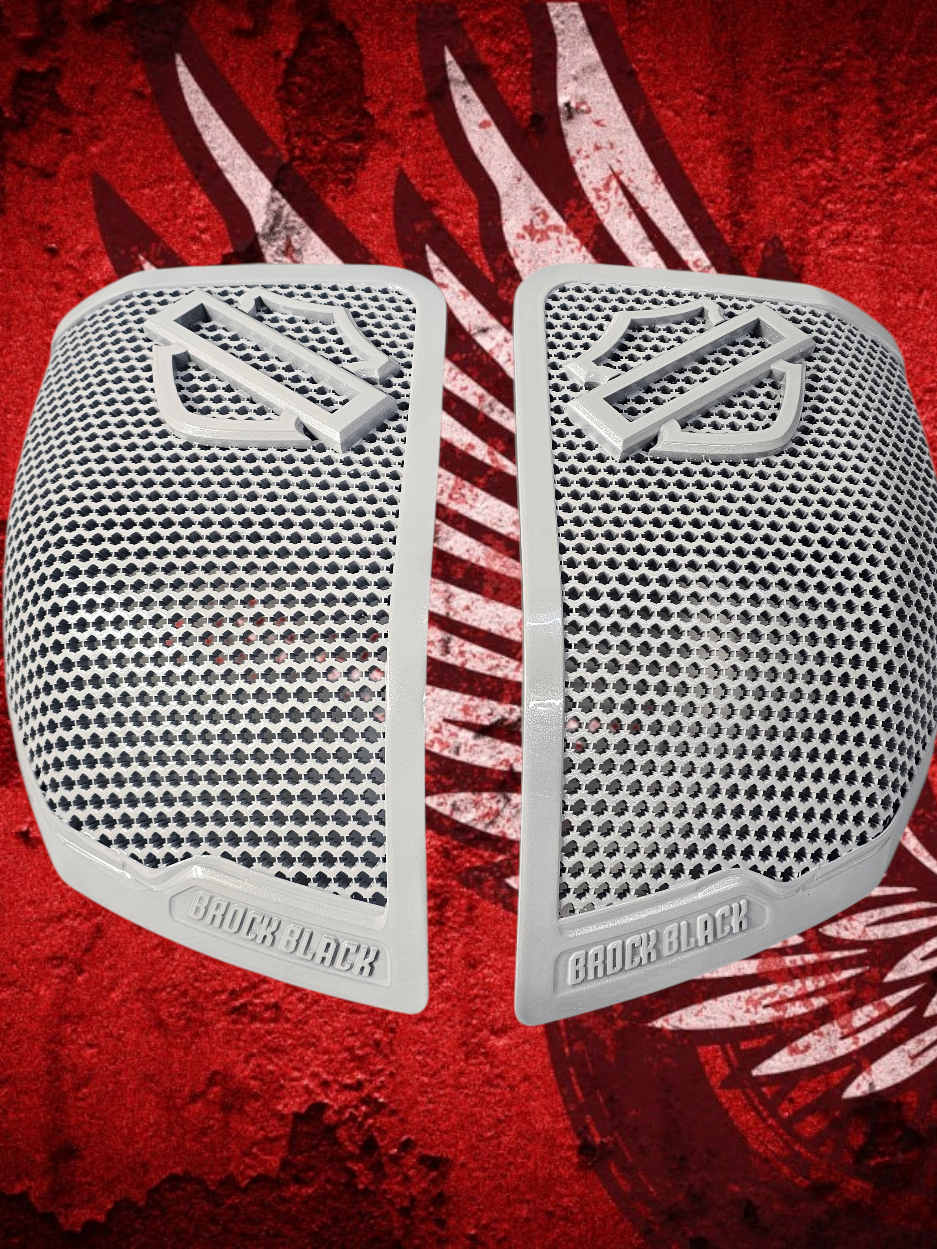 24+ Harley Davidson bag lid Speaker Grill Cover Guard shield theme