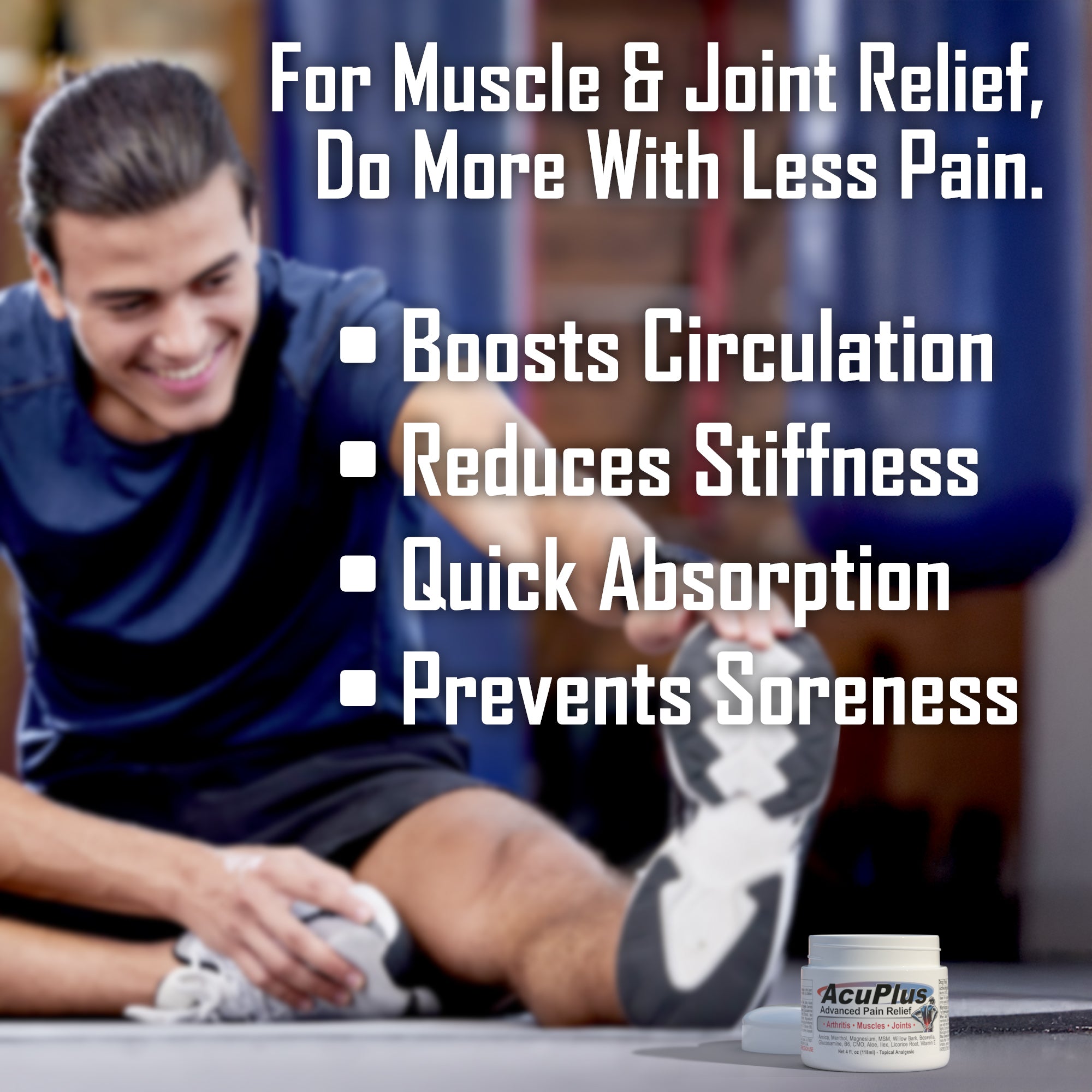 AcuPlus Pain Relief Combo – 3 oz. Roll-On + 4 oz. Cream