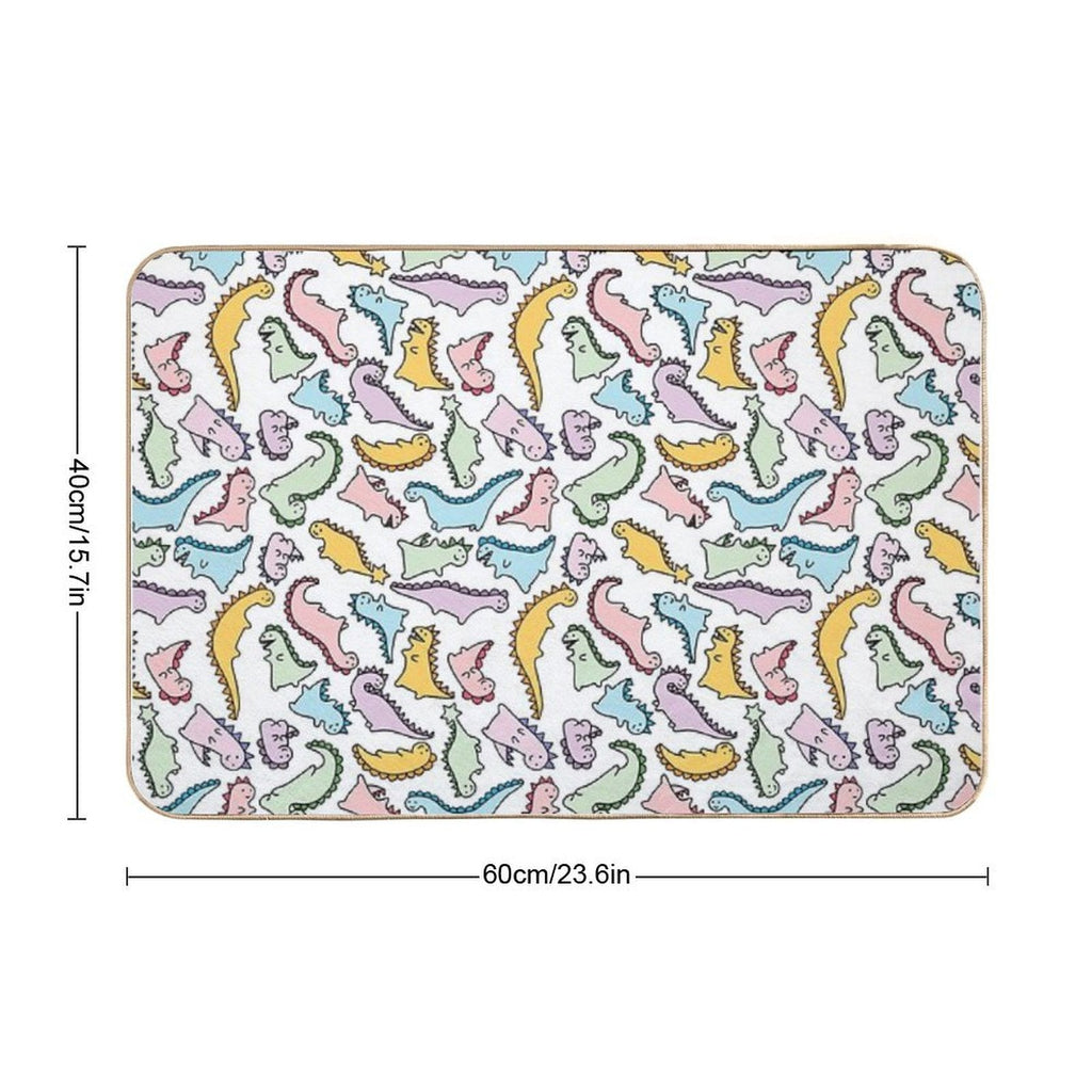 Cute Dino Explosion  Repositionable Bath Mat