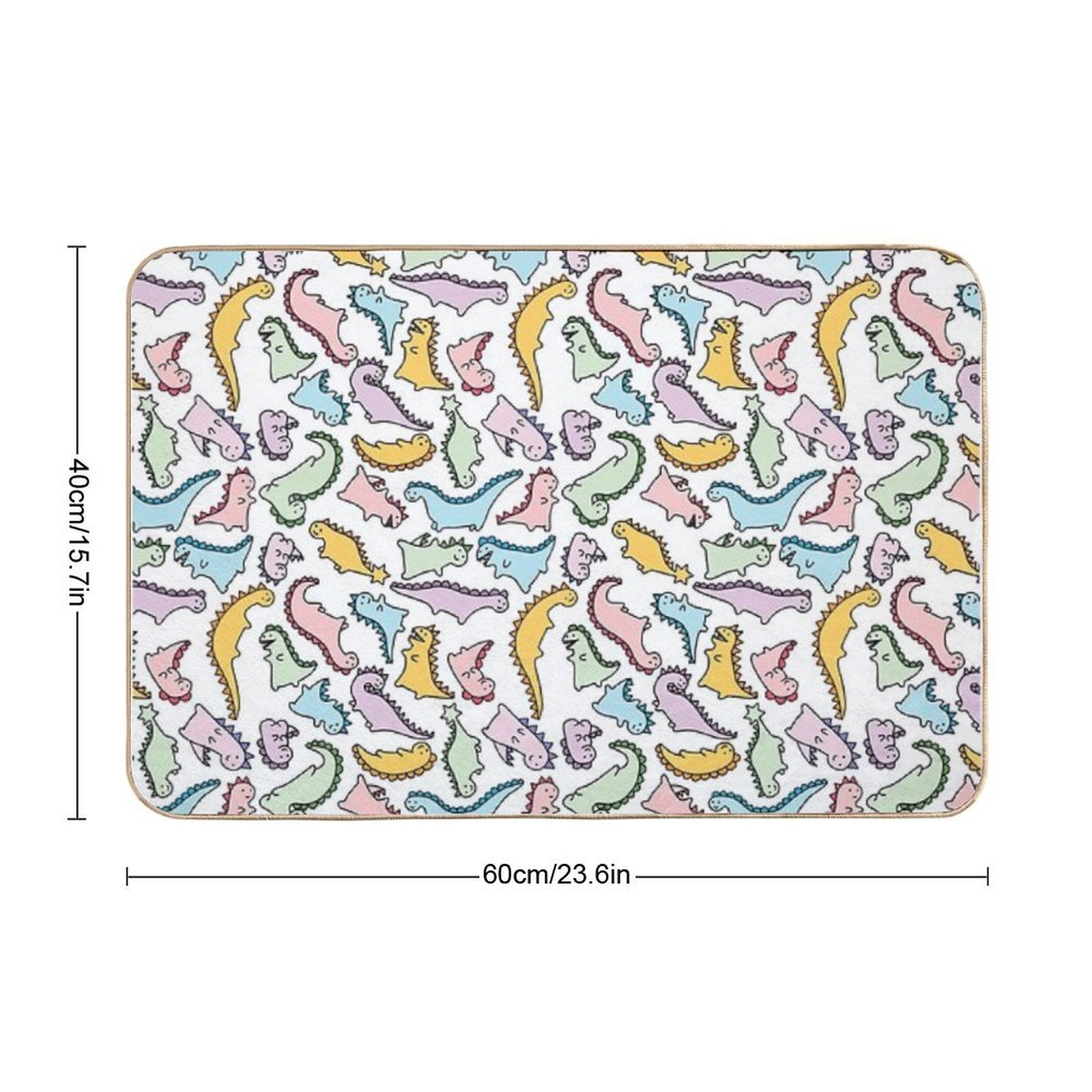 Cute Dino Explosion  Repositionable Bath Mat