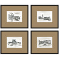 Vintage Europe 4 Piece Framed Wall Art Print Set by Teju Reval Brown Mat