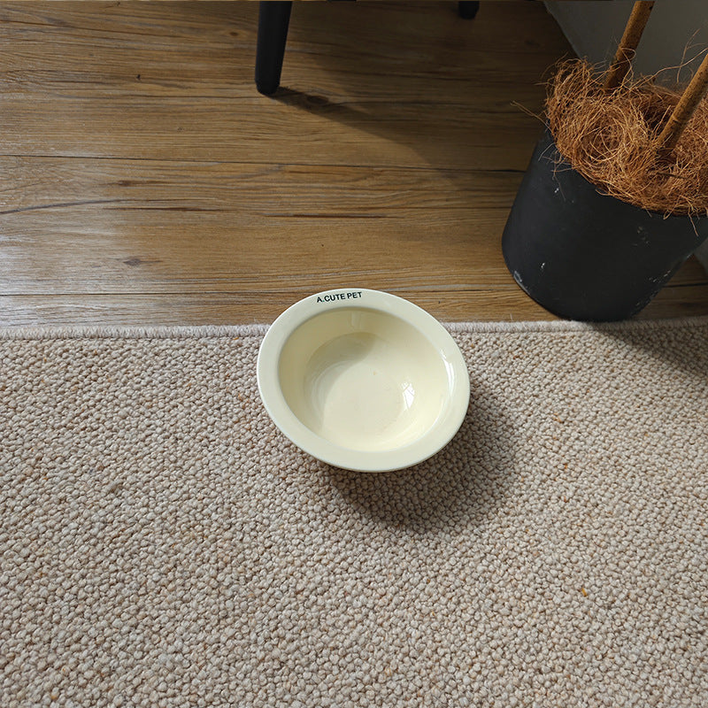 Cat Water Bowl Dog Basin Anti-tumble High Leg Cat Bowl Ceramic Cat Food Holder Double Bowl