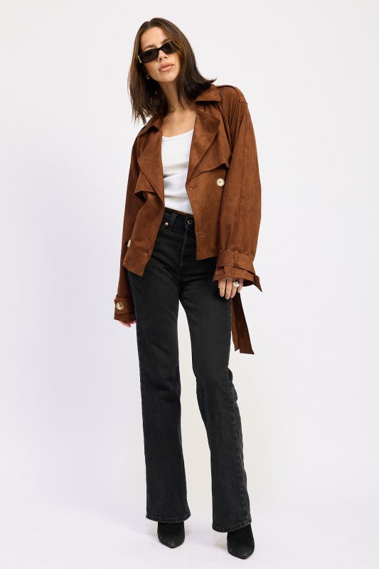 CROPPED TRENCH COAT