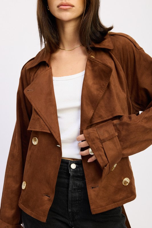 CROPPED TRENCH COAT