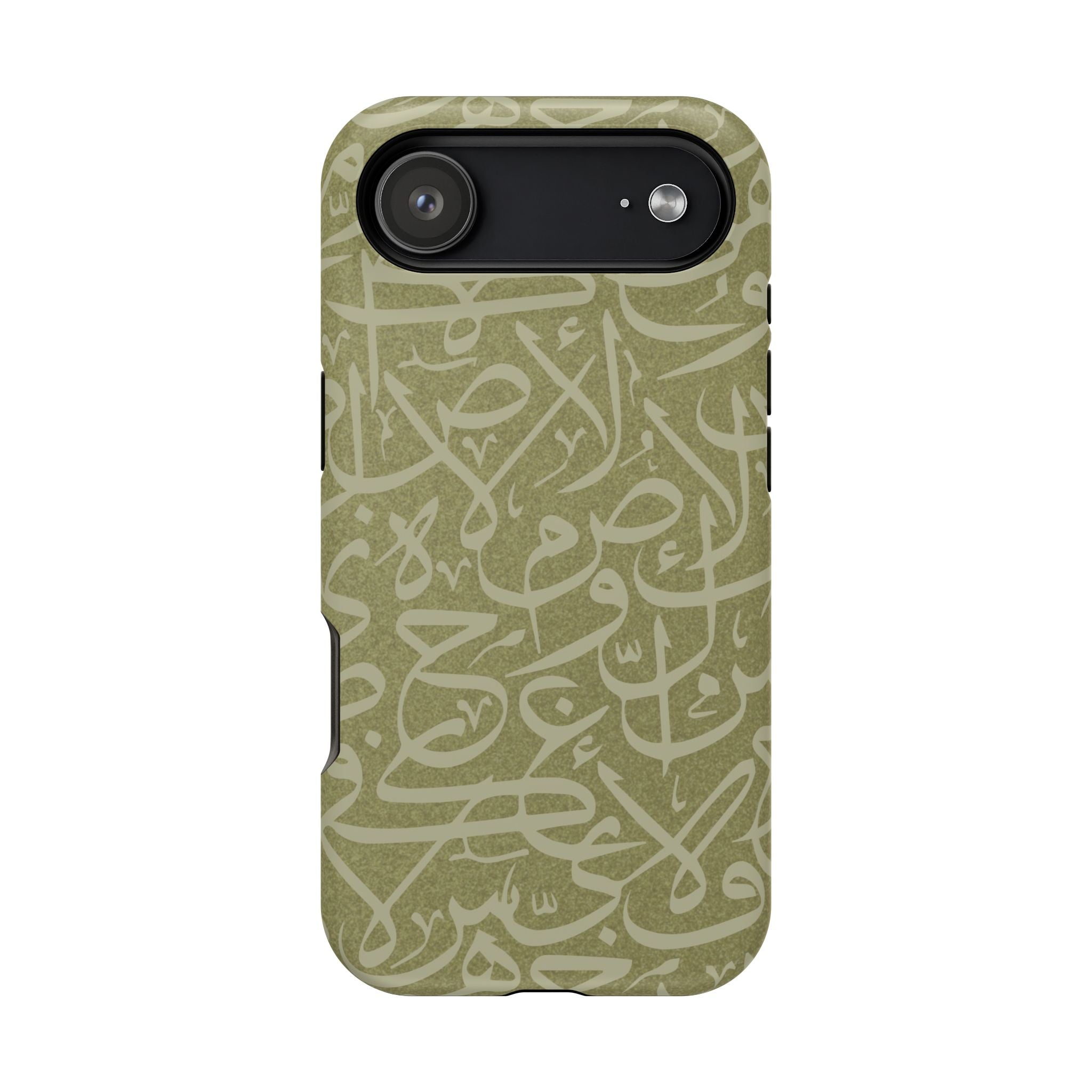 Olive Green Arabic Letters Calligraphy Iphone Magnetic Tough Case