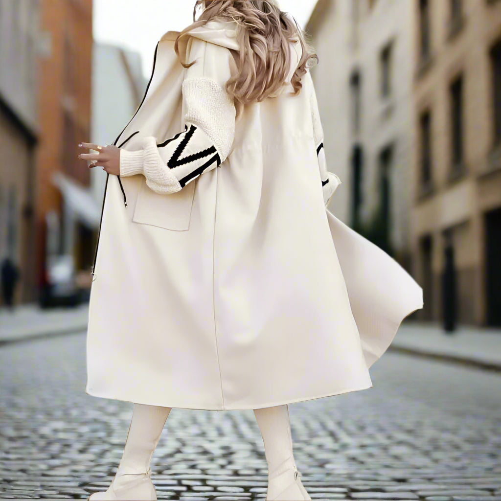 Women’s Letter Print Hooded Coat