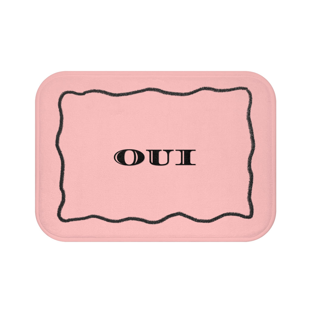 OUI Pink Bath Mat — Feminine French Bathroom Rug