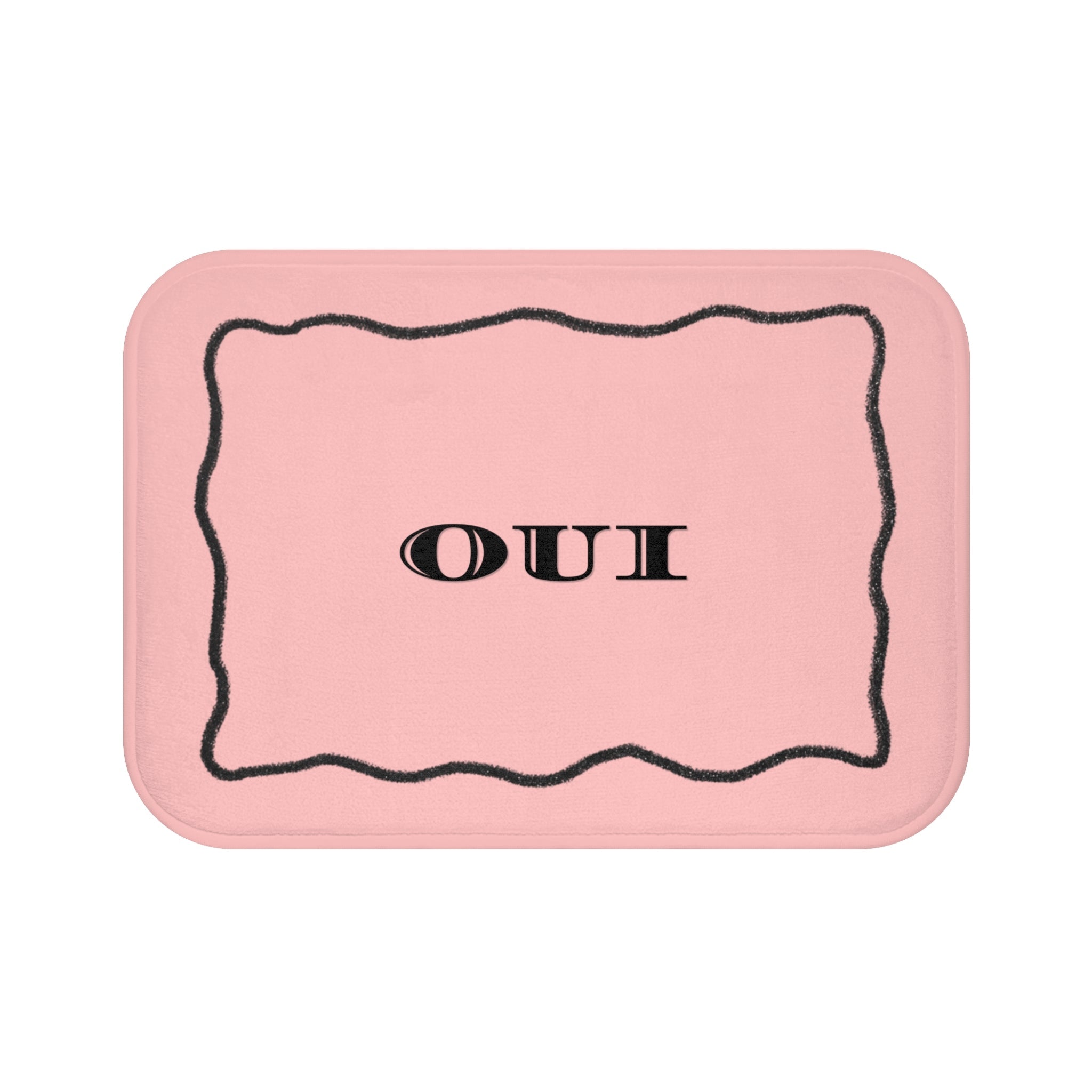 OUI Pink Bath Mat — Feminine French Bathroom Rug