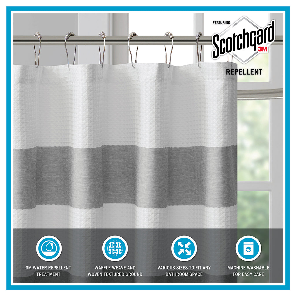 Shower Curtain with 3M Treatment Grey 72x72"