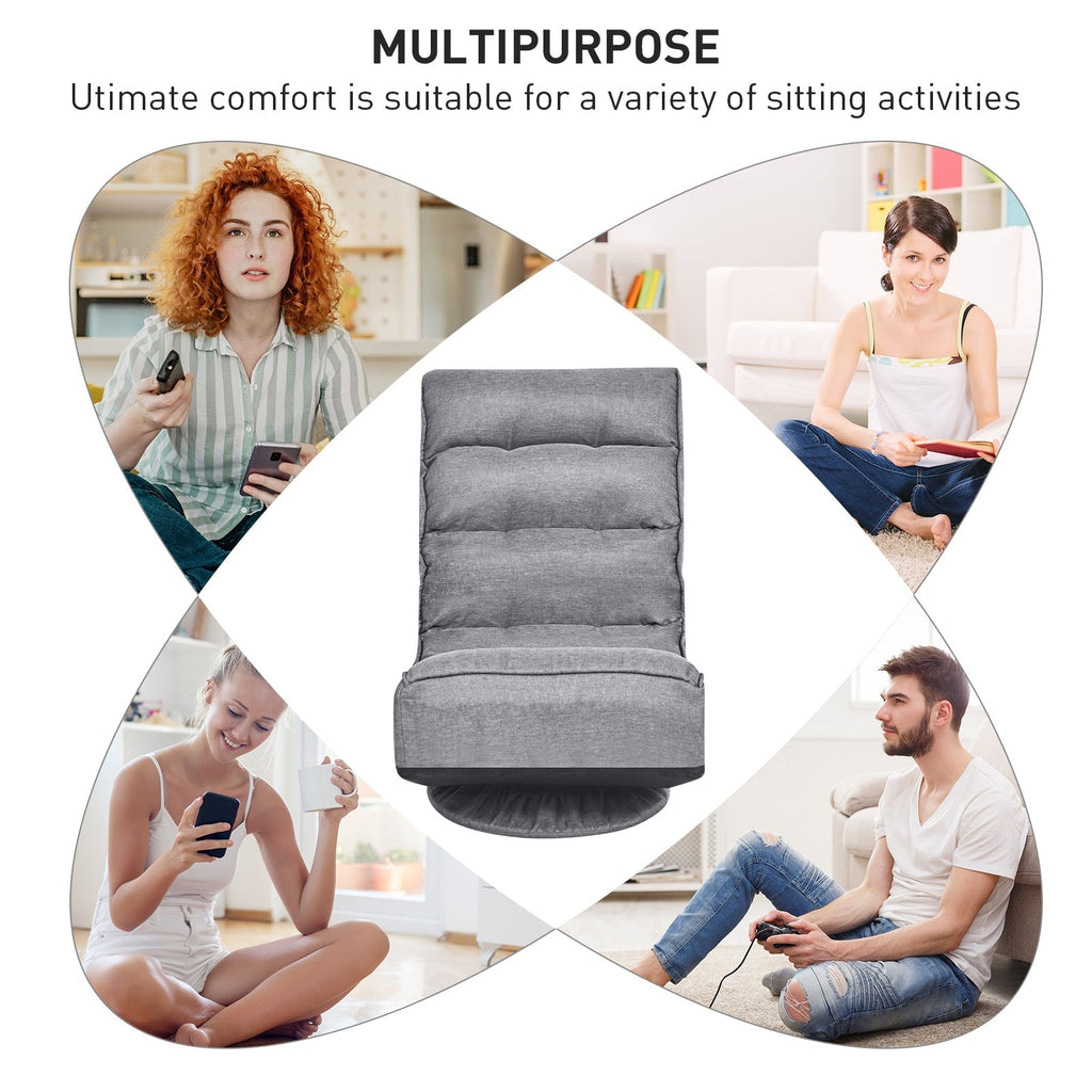 5-Position Folding Floor Gaming Chair