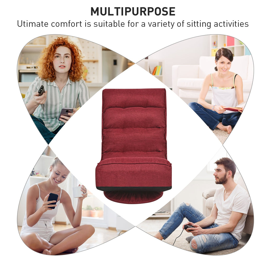 5-Position Folding Floor Gaming Chair