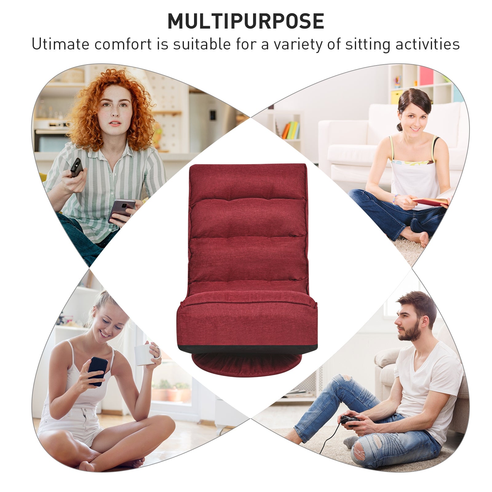 5-Position Folding Floor Gaming Chair