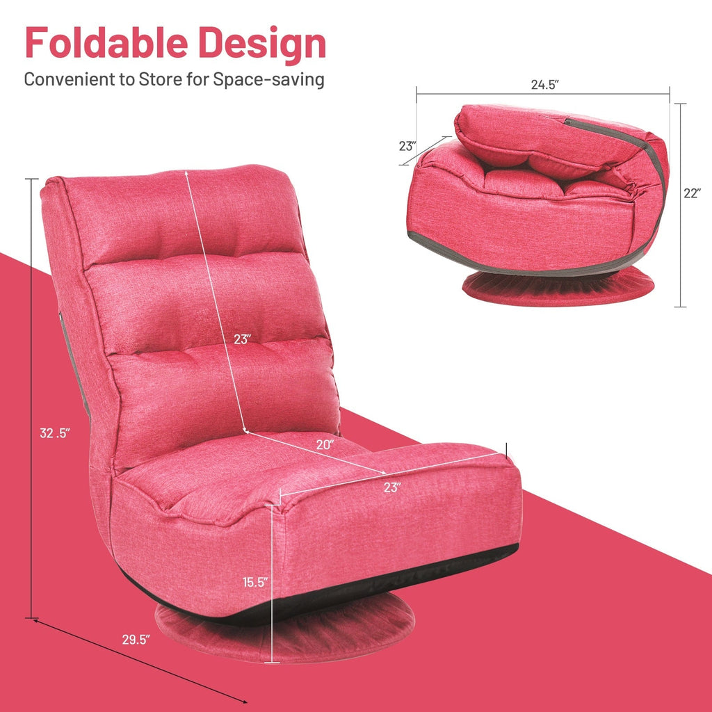 5-Position Folding Floor Gaming Chair