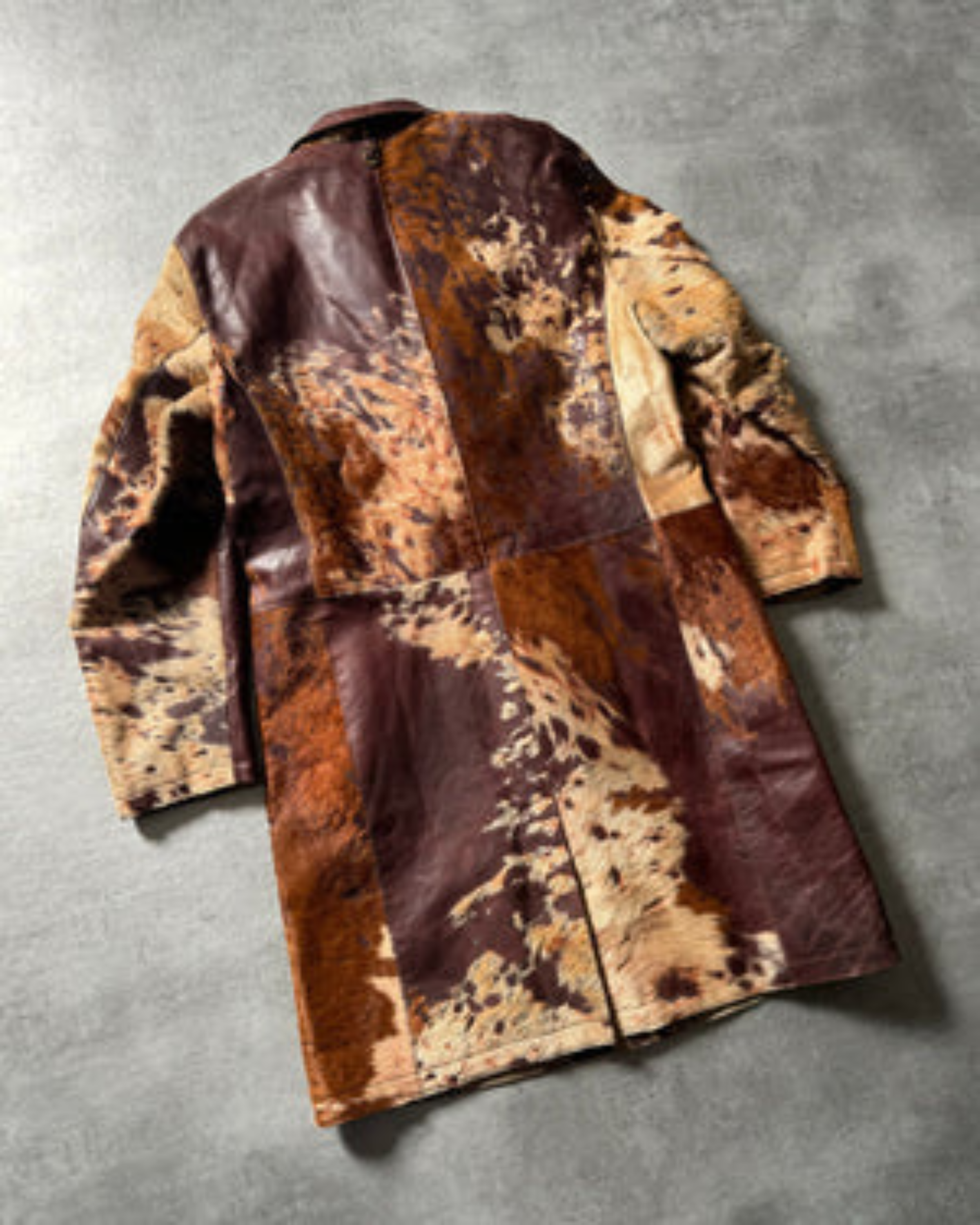 Cavalli Men’s Long Cowhide Pony Hair Coat – Genuine Hair-On Leather Trench