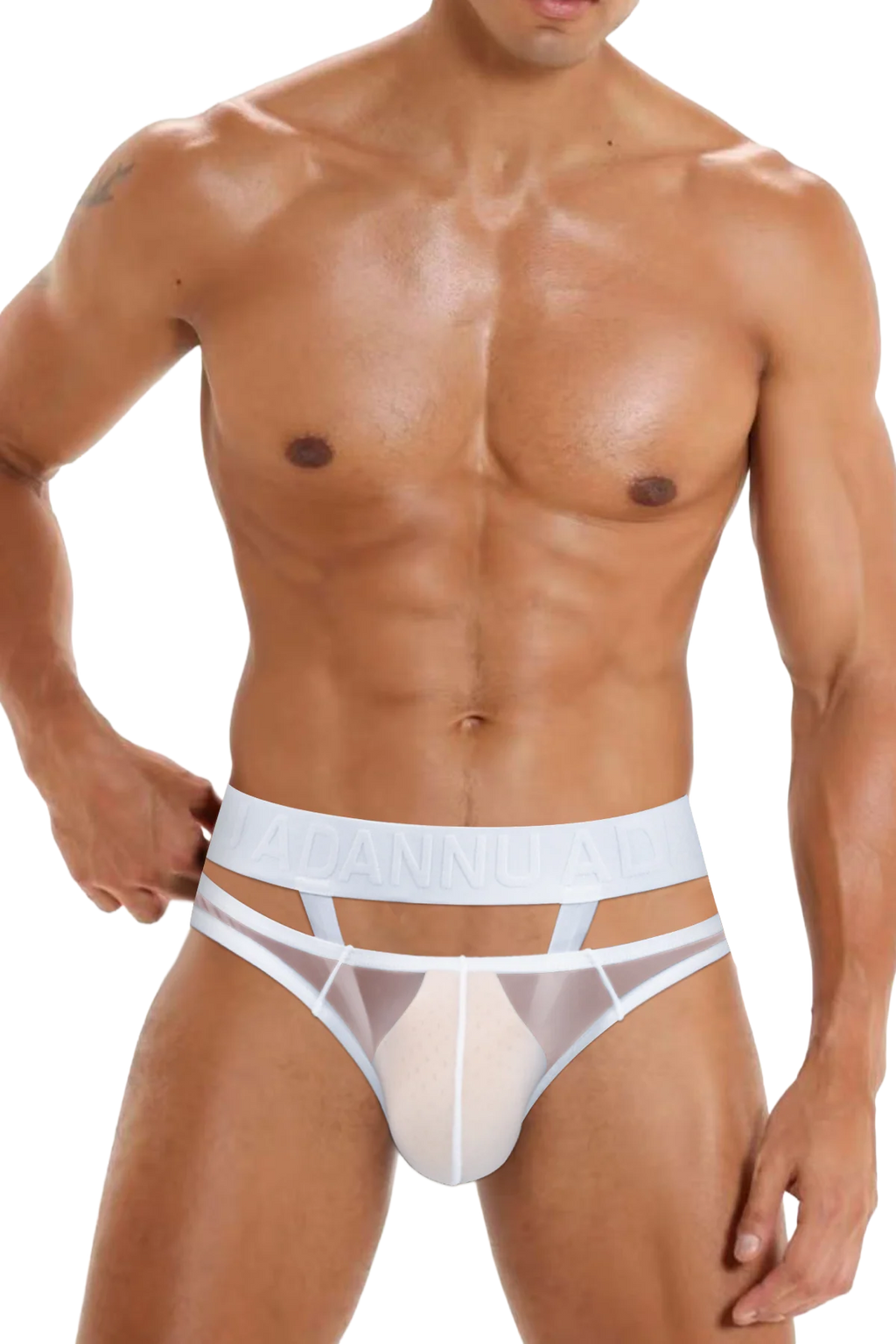 Men’s Sexy Sheer Thong with Ring & Strap Design