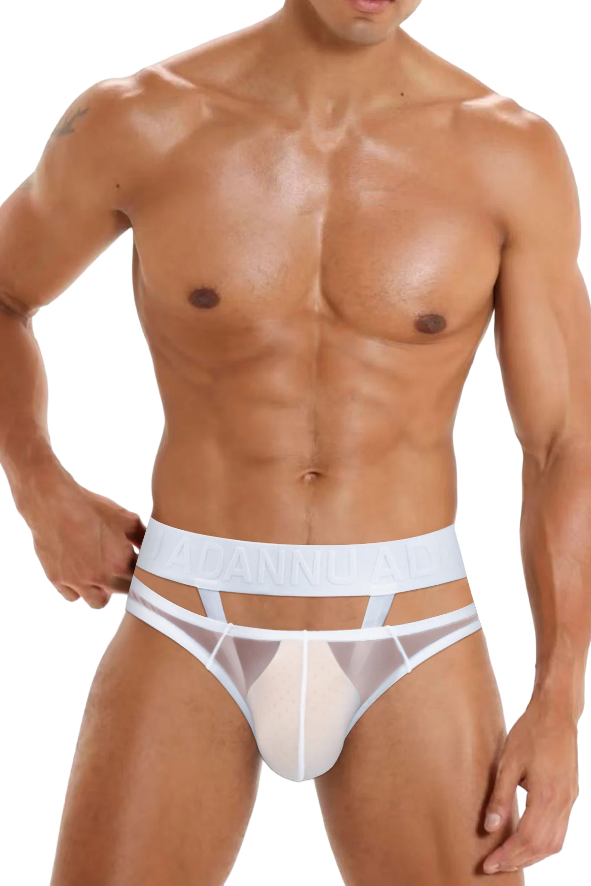 Men’s Sexy Sheer Thong with Ring & Strap Design