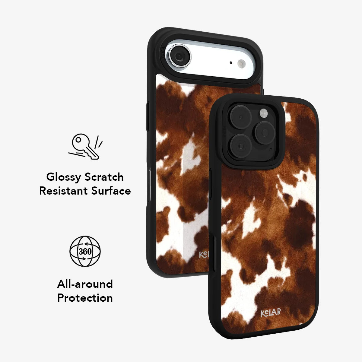 Milk & Mahogany | Brown Cow Print iPhone Case