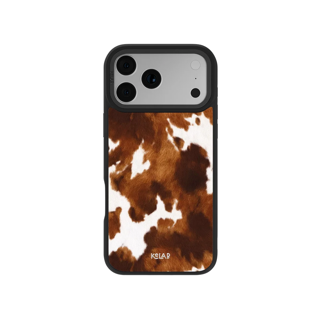Milk & Mahogany | Brown Cow Print iPhone Case